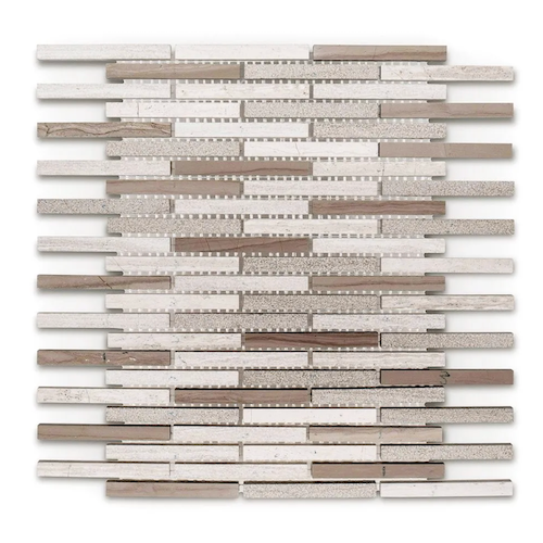 Stream Stone Lustrous A Limestone Mosaic - Brick - Hammered & Honed