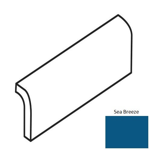 Color Wheel Classic Sea Breeze Ceramic Wall Trim - 2" X 6" Radius Bullnose - Semi Gloss