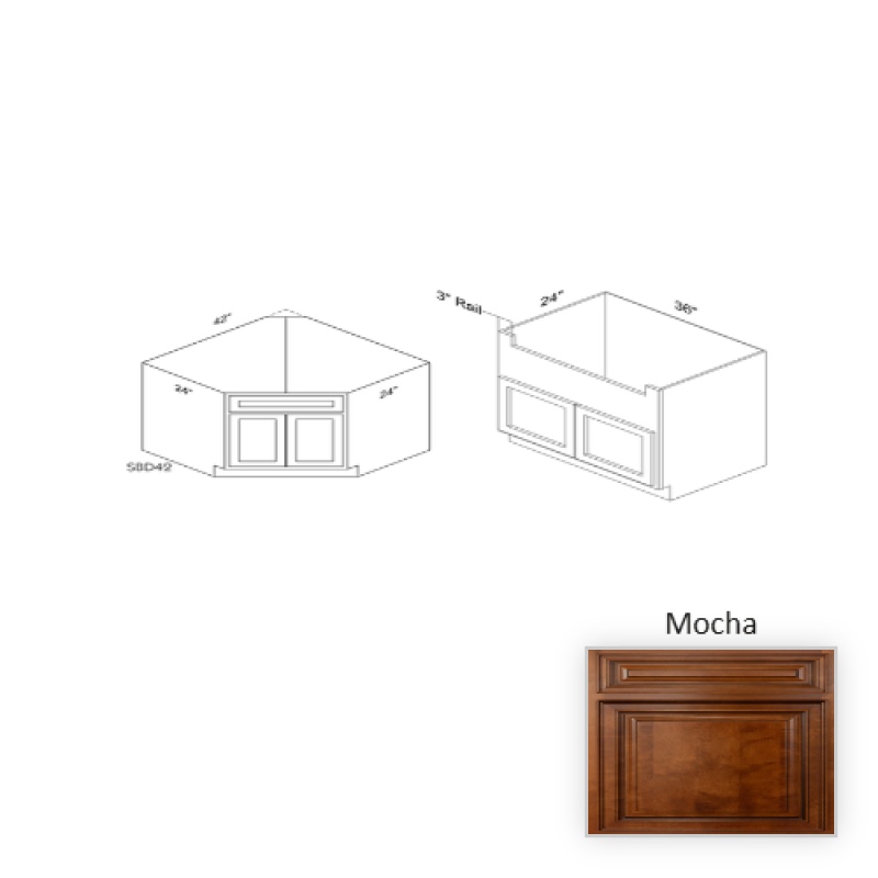 Sbf36 Mocha Wood Kitchen Sink Base Cabinet - 36" X 34.5" X 24" (Assembly Required) - Mocha