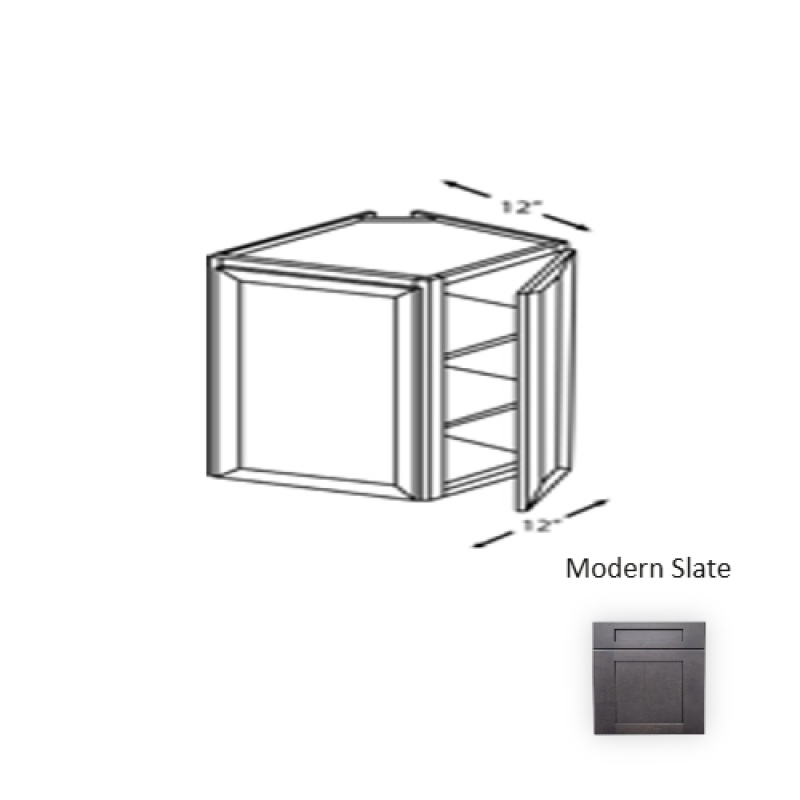 Ms.Wec1242 Framed Shaker Deluxe Modern Slate Natural Clear Coat Wood Kitchen Wall Cabinet - 12" X 42" X 12" - Natural Clear Coat