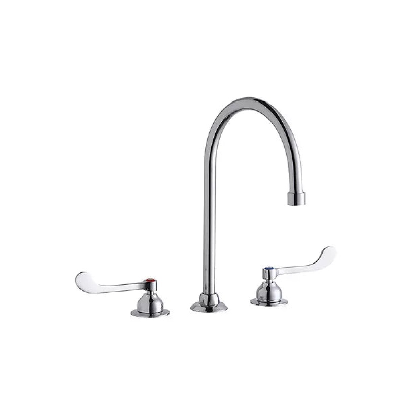 Lk800gn08t6 Chrome Deck Mount Kitchen Faucet - Double Handle / Three Holes - Chrome