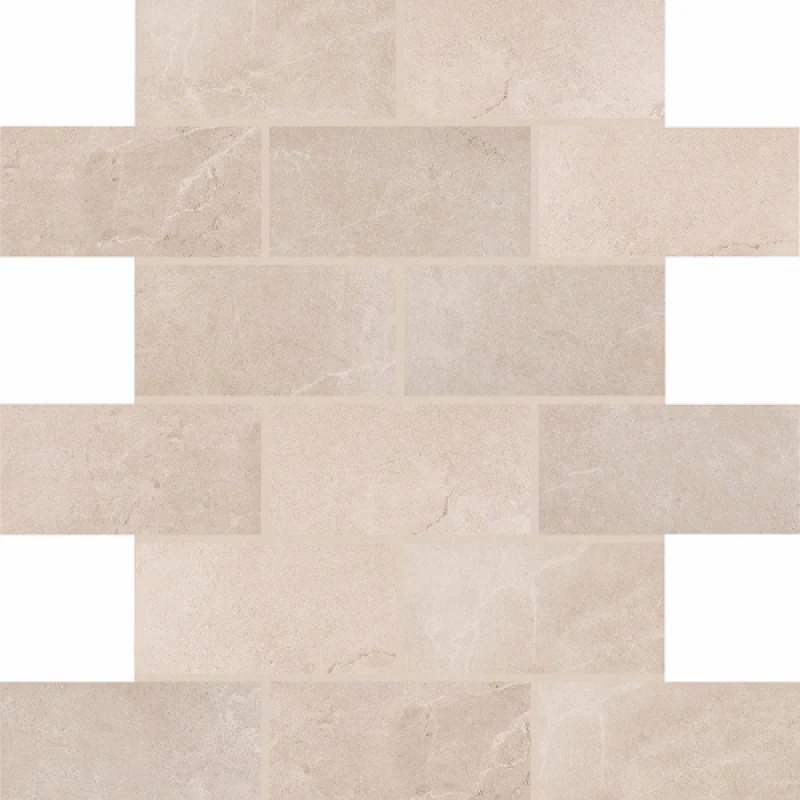 Artiquity Mural Taupe Ceramic Mosaic - 2" X 4" Brick - Matte