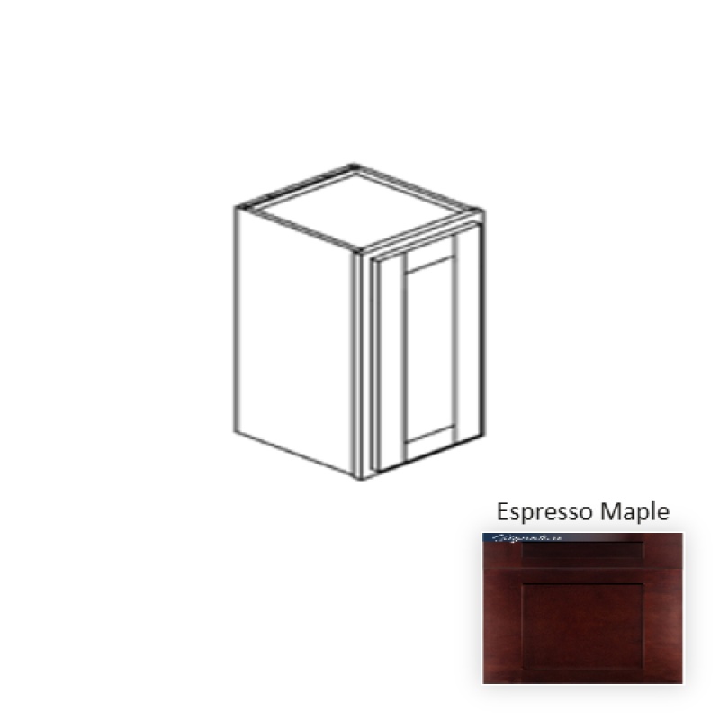 Framed Shaker Classic Espresso Maple Natural Clear Coat Wood Kitchen Wall Cabinet - 21" X 42" X 12" - Natural Clear Coat