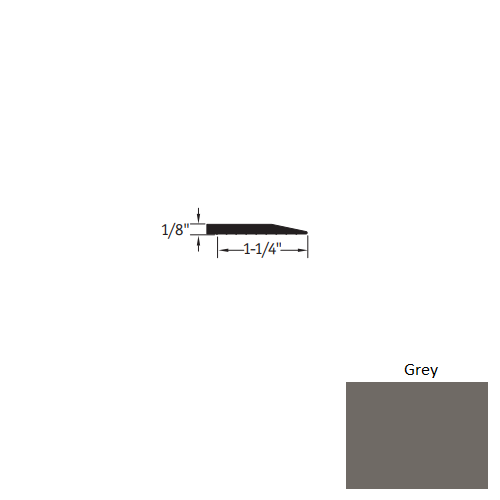 Grey Vinyl Reducer Trim 1 1/4" x 3 Ft