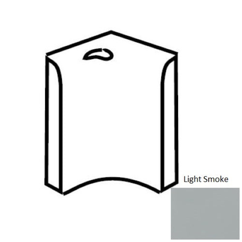 Unglazed Mosaics Light Smoke Porcelain Round Cap Incorner