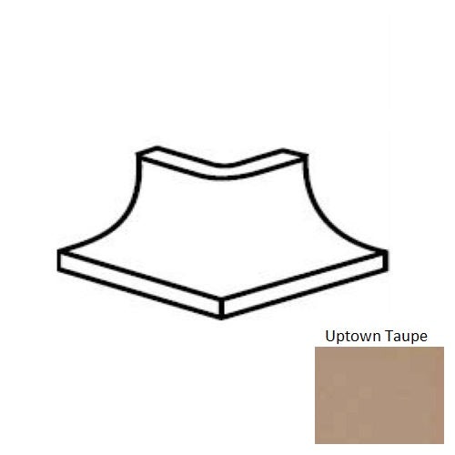 Keystones Unglazed Mosaic Uptown Taupe Porcelain Floor & Wall Trim - 2" X 2" Cove Base Outcorner - Matte