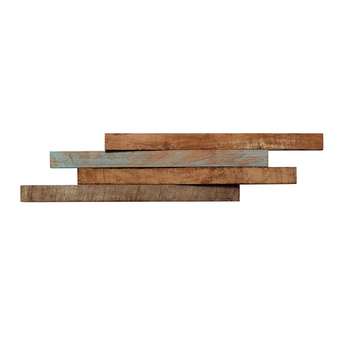 Reclamied Teak Natural / Painted Wood Tile - Distressed - 4 3/4" X 15 3/8"