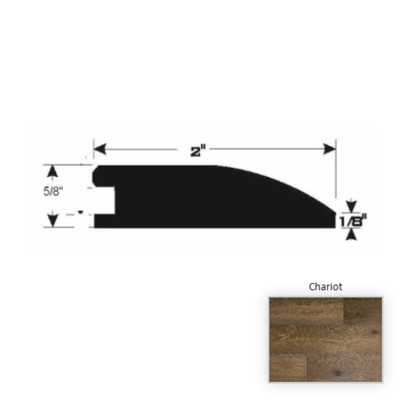 Regalia European Oak Chariot Hardwood Moulding / Trim - 90" Reducer - Wire Brushed & Uv Cured Urethane