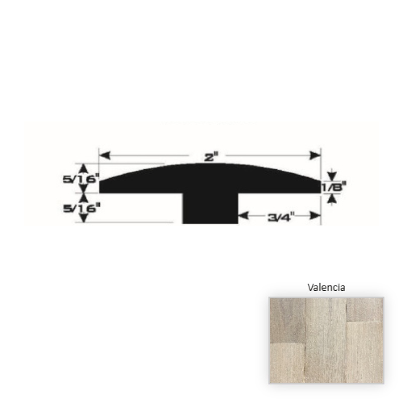 Barcelona European Walnut Valencia Hardwood Moulding / Trim - 90" T Molding - Uv Urethane