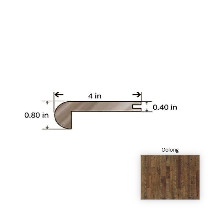 Hickory Oolong Hardwood Moulding / Trim - 84.25" Stair Nose - Nu Oil