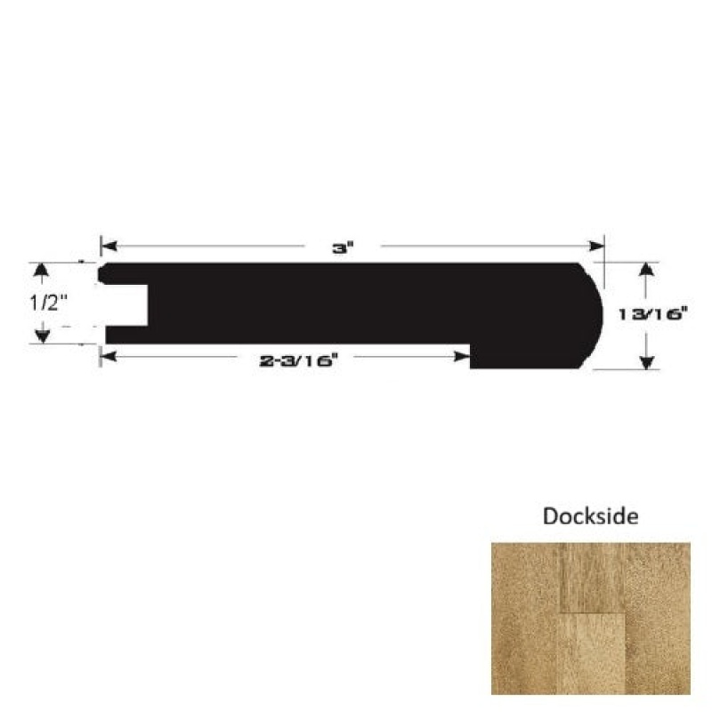 Dock Side Hardwood Moulding / Trim - 90" Flush Stairnose - Ultra Low Gloss Urethane