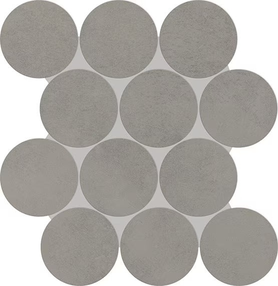 Indoterra Trail Porcelain Mosaic - 4" Circle - Matte