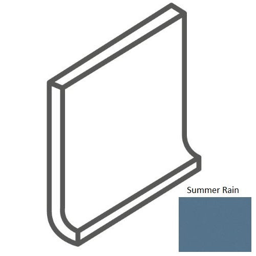 Bright & Matte Summer Rain Ceramic Wall Trim - 4 1/4" X 4 1/4" Square Top Cove Base - Glossy