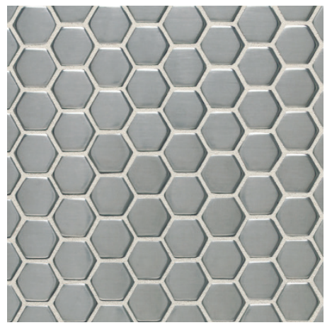 Metallica Brushed Stainless Steel Metal Mosaic - 1" Hexagon - Satin