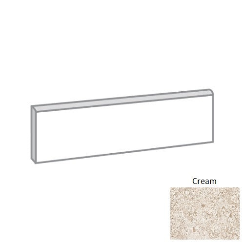 Topanga Cream Ceramic Floor & Wall Trim – 3" x 12" Bullnose – Matte