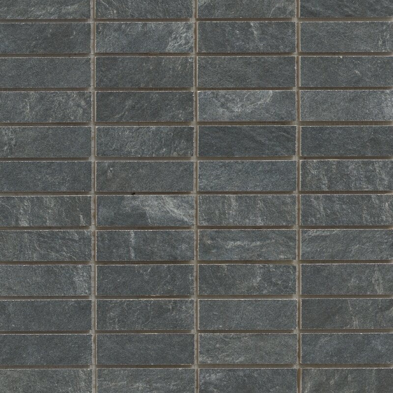 Brava Carbon Porcelain Mosaic - 1" X 3" Stacked - Matte
