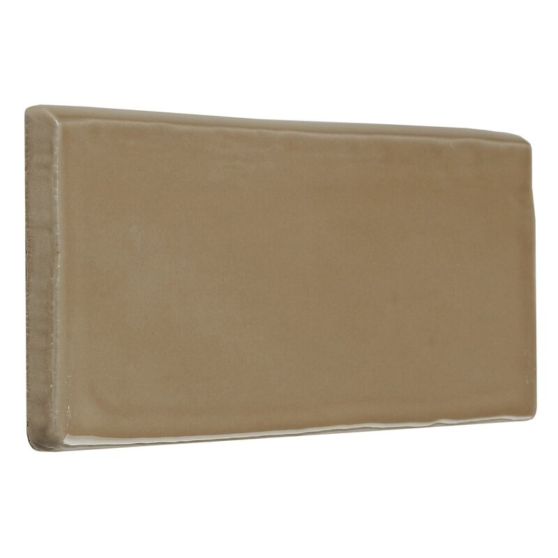 Artigiano Tremiti Sand Ceramic Wall Trim - 3" X 6" Bullnose - Glossy