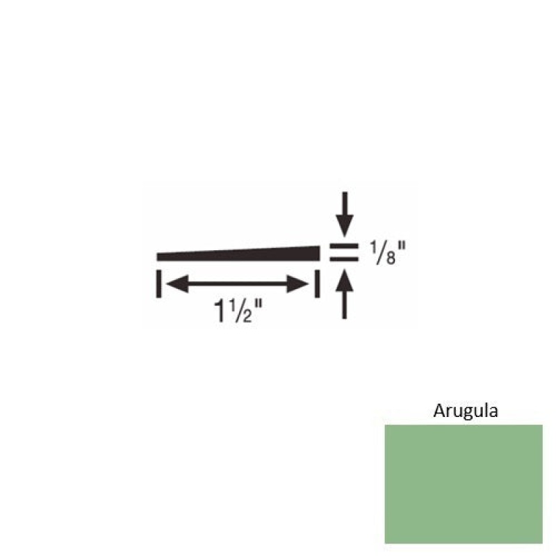 Solid 45 Arugula Rubber Reducer Strip - 1 1/2" X 9 Ft (108") X 1/8"