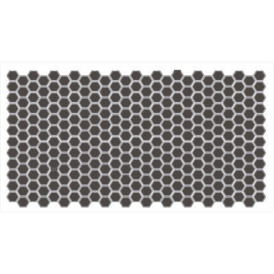 Black 1" Hexagon Porcelain Mosaic Tile