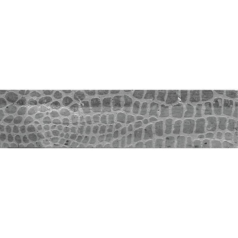 Skalini Line Artistic Stone Etched Alligator Silver Grey Limestone Tile - Textured - 3" X 12"