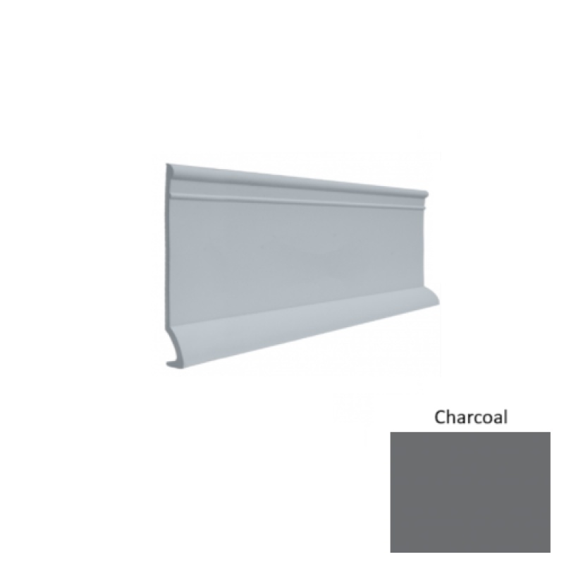 Contours #90 Intrigue Charcoal Rubber Profiled Wall Base - Satin