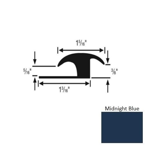 Flextones Midnight Blue Vinyl 160 Ceramic / Wood Carpet Transition - 3/8" X 12 Ft - Thermoplastic