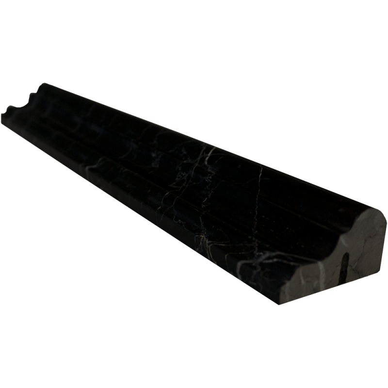 Nero Marquina Marble Liner - 2" X 12" F5 Chair Rail