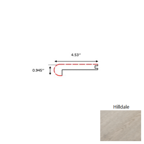 Aquaproof Hilldale Laminate Wood Moulding / Trim - 94.5" Round Flush Stair Nose - Embossed