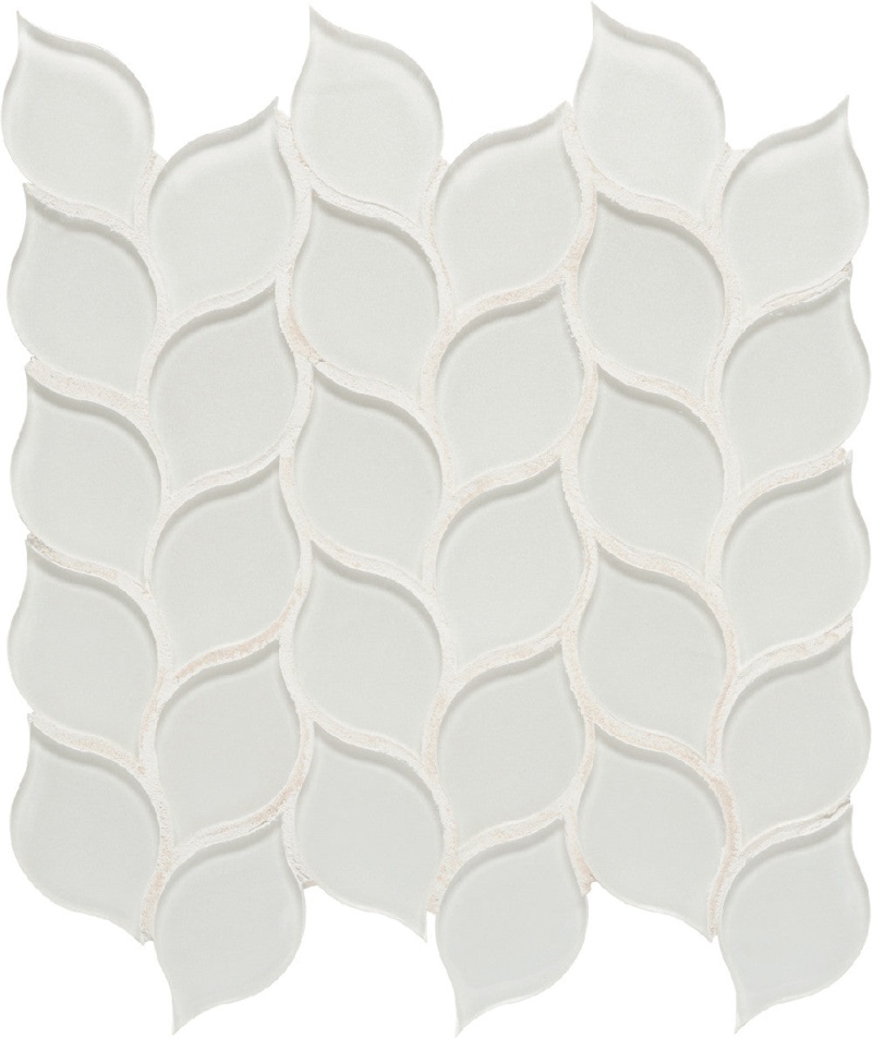 Dunes Pearl Glass Mosaic - Leaves - Matte