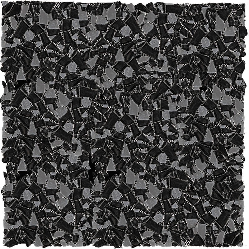 Gems Black Diamond Glass Mosaic - 0.6" X 11.8" - Glossy & Matte
