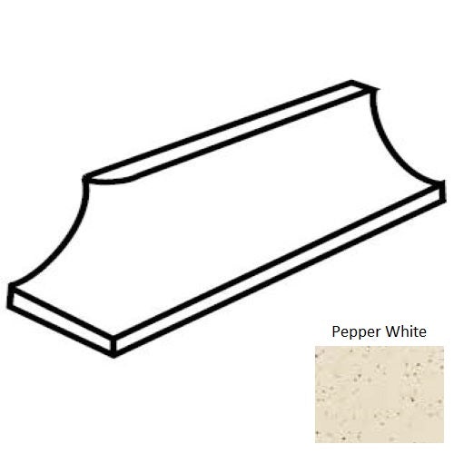 Keystones Unglazed Mosaic Pepper White Porcelain Floor & Wall Trim - 1" X 2" Cove Base Outcorner - Matte
