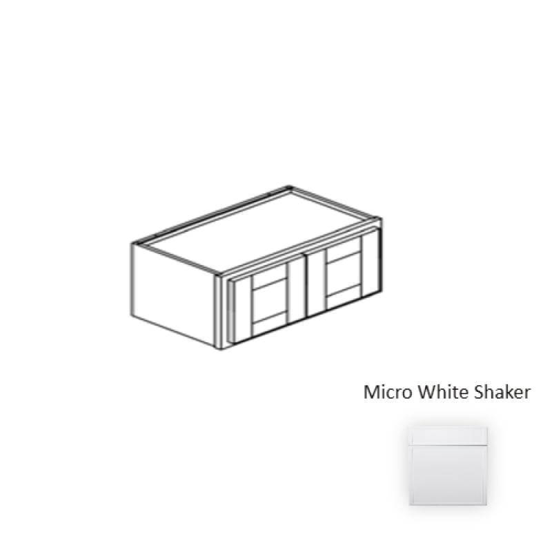 Framed Shaker Premium Micro White Shaker Natural Clear Coat Wood Kitchen Wall Cabinet - 30" X 21" X 12" - Natural Clear Coat
