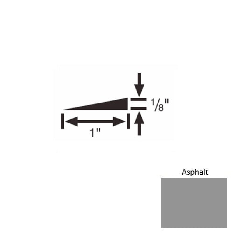 Solid 22 Asphalt Rubber Reducer Strip 1" x 9 Ft (108") x 1/8"