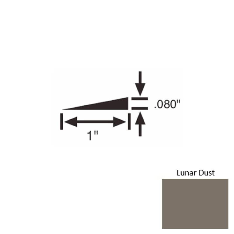 Solid 21 Lunar Dust Rubber Reducer Strip - 1" X 9 Ft (108") X 0.080"