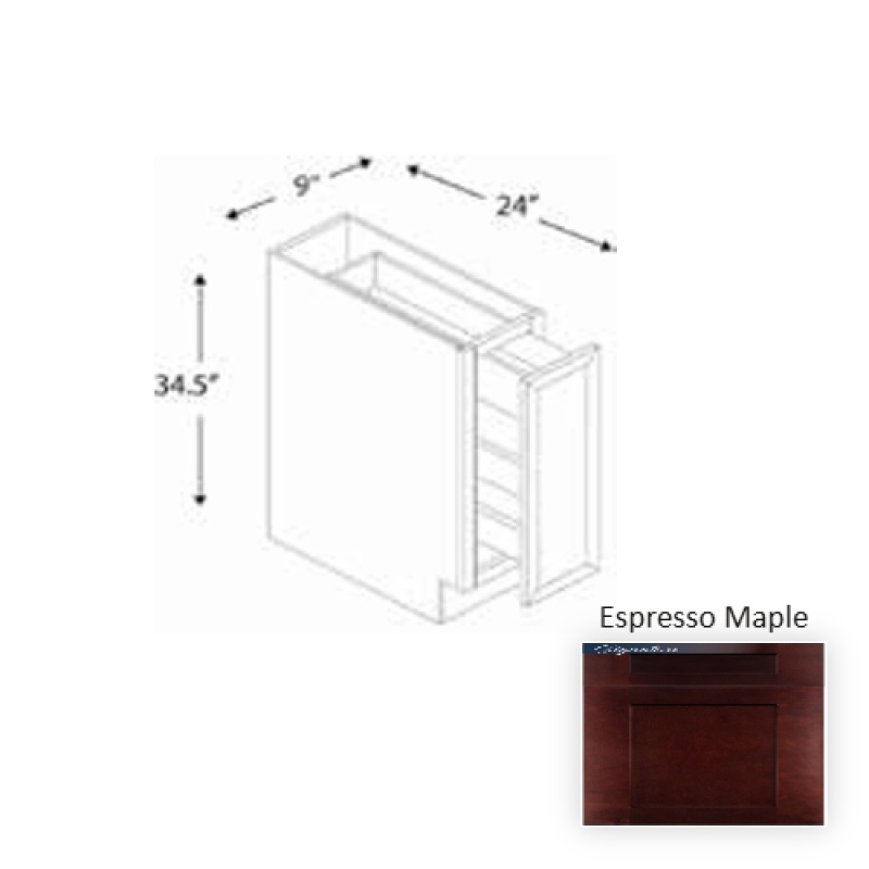 Framed Shaker Classic Espresso Maple Base Cabinet