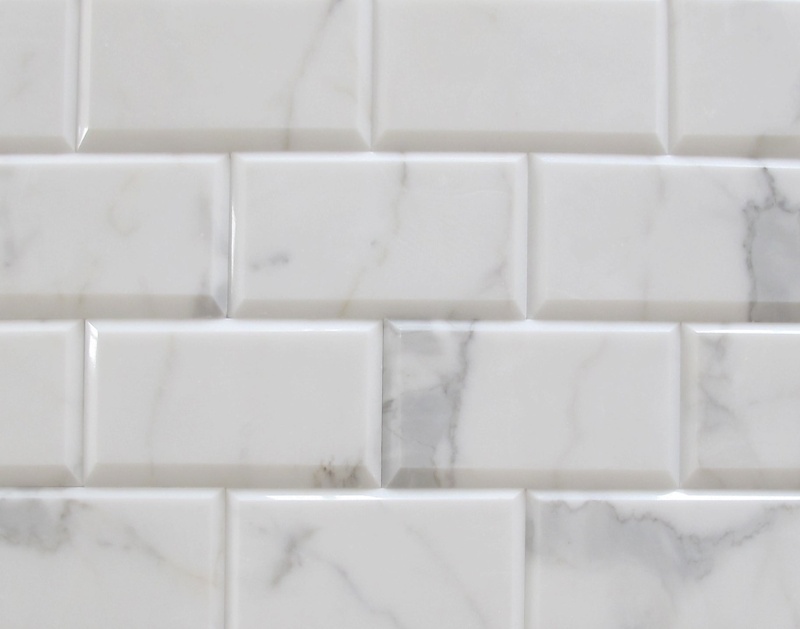 Calacatta Gold Beveled Marble Tile - Polished