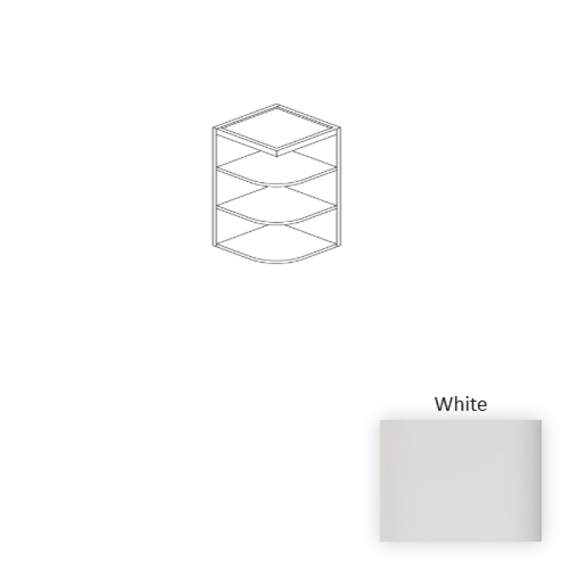 White Wood Kitchen Wall End Shelf 12" x 12" x 30"