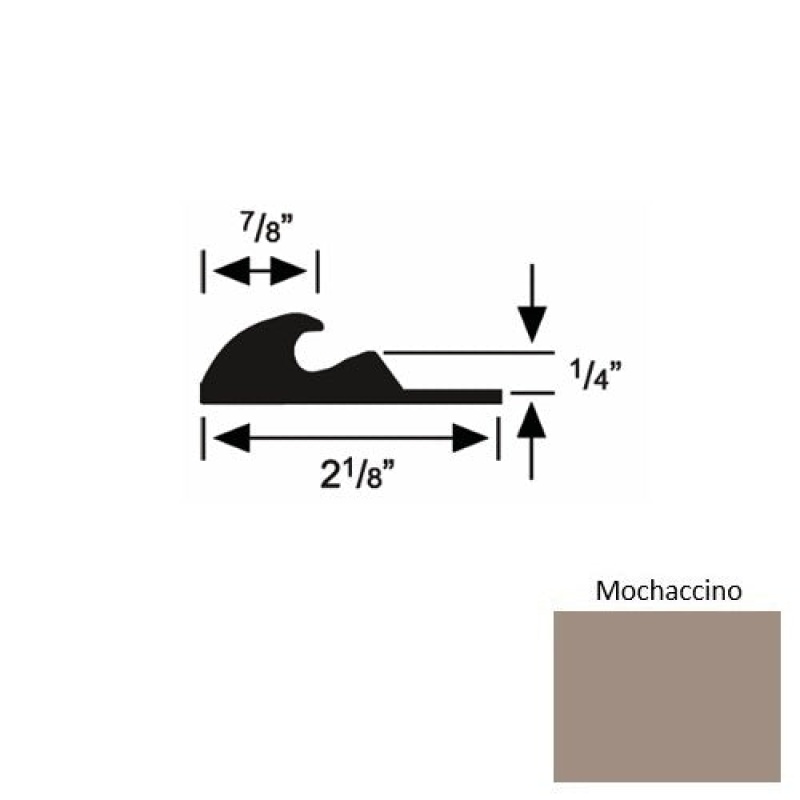 Solid 41 Mochaccino Rubber Tackless Carpet Bar - 2 1/8" X 9 Ft (108") X 1/4"
