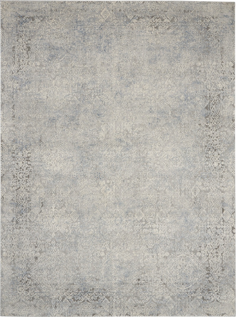 Ivory Light Blue Vintage Area Rug