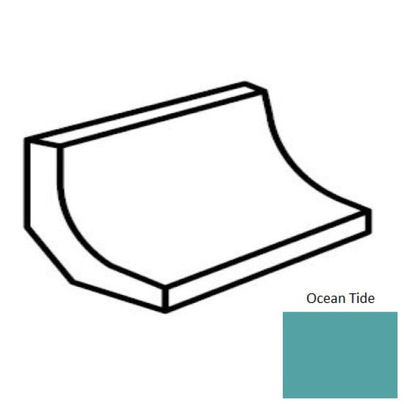 Unglazed Mosaics Ocean Tide Porcelain Cove Base Trim – 1" x 2"