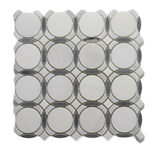 Infinity I Pure White / Carrara / Bardiglio Marble Mosaic - Infinity - Polished