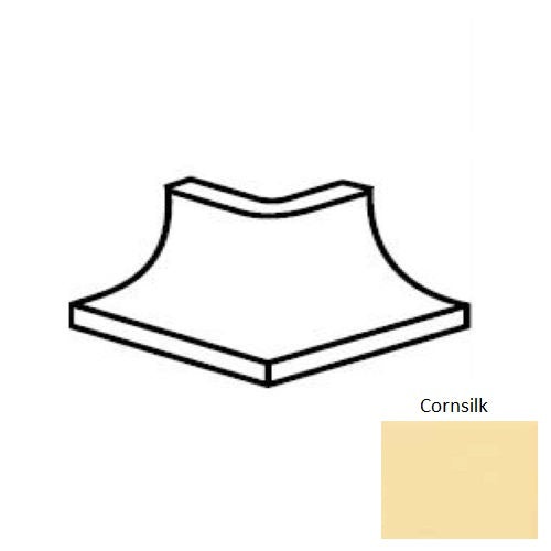 Keystones Unglazed Mosaic Cornsilk Porcelain Floor & Wall Trim - 2" X 2" Cove Base Outcorner - Matte