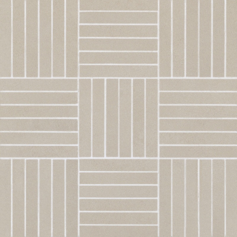 Sahara Grey Porcelain Mosaic - 5/8" X 4" Crosshatch - Matte
