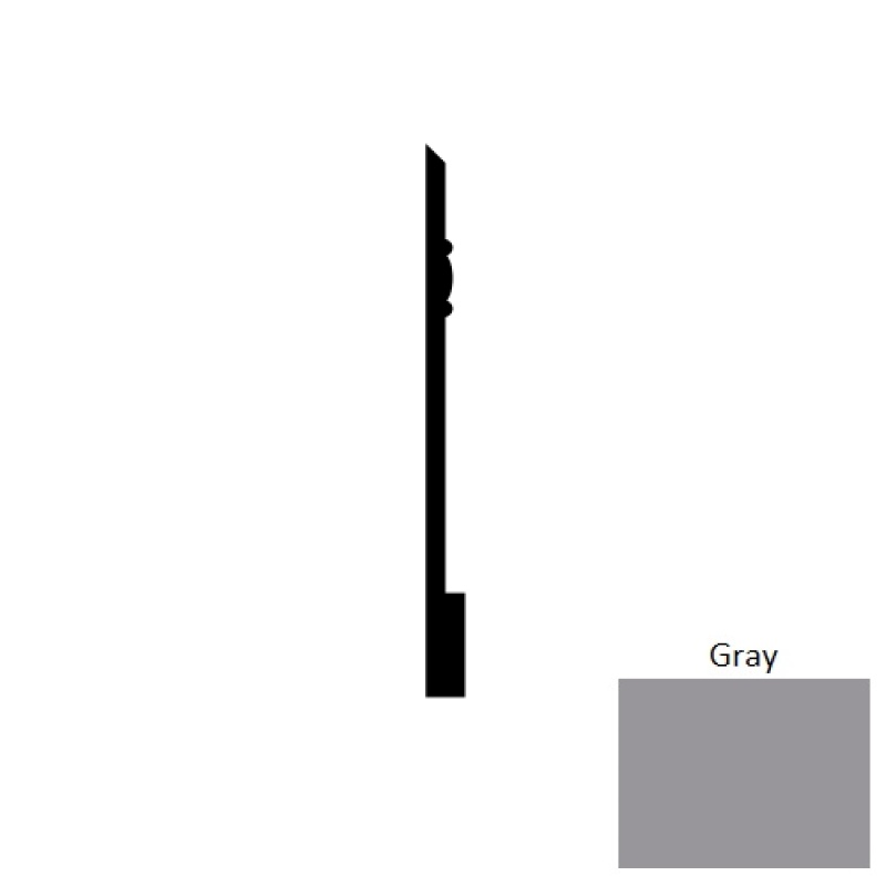 Gray Charmed Rubber Wall Base 4" x 8 Ft x 1/4"