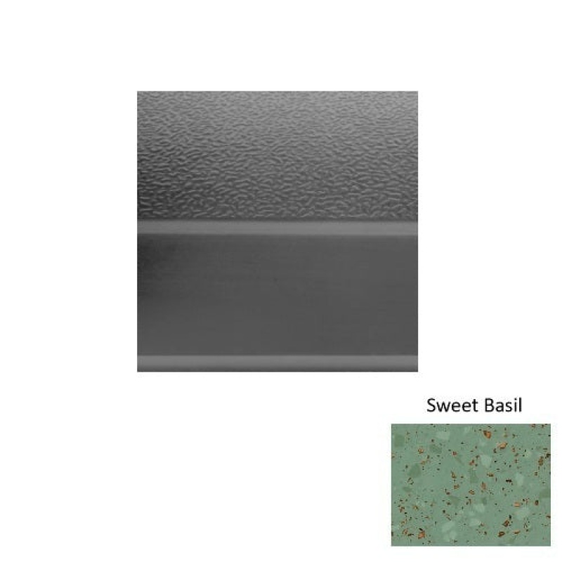 Renew 93 Sweet Basil Rubber (Sq) With Galley Red Abrasive Strip Stair Tread With Dupont Kevlar - Textured