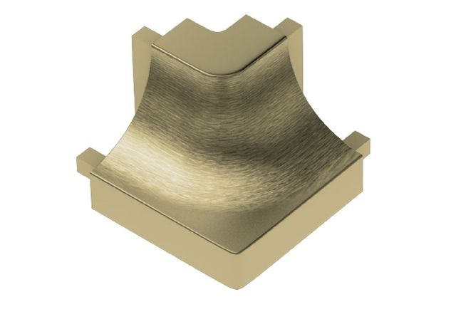 Dilex Ahk 90 Degree Outside Corner Metal Tile Edging Trim - Brushed Brass Anodized Aluminum - 1/2" X 1"