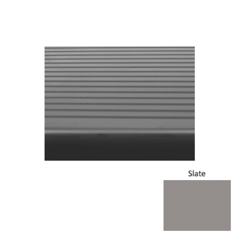 Solid 81 Slate Light Duty Rubber Stair Tread - Ribbed