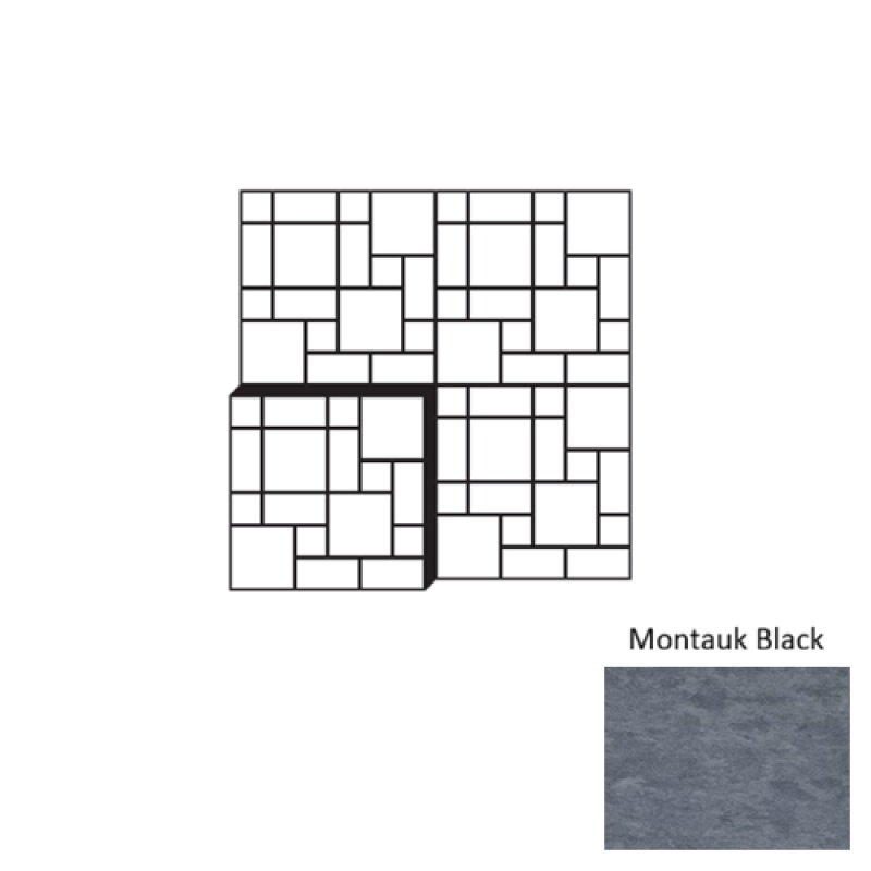 Montauk Black 24 Inch Slate Cuzco Block Ashlar Pattern - Brushed - Various Sizes