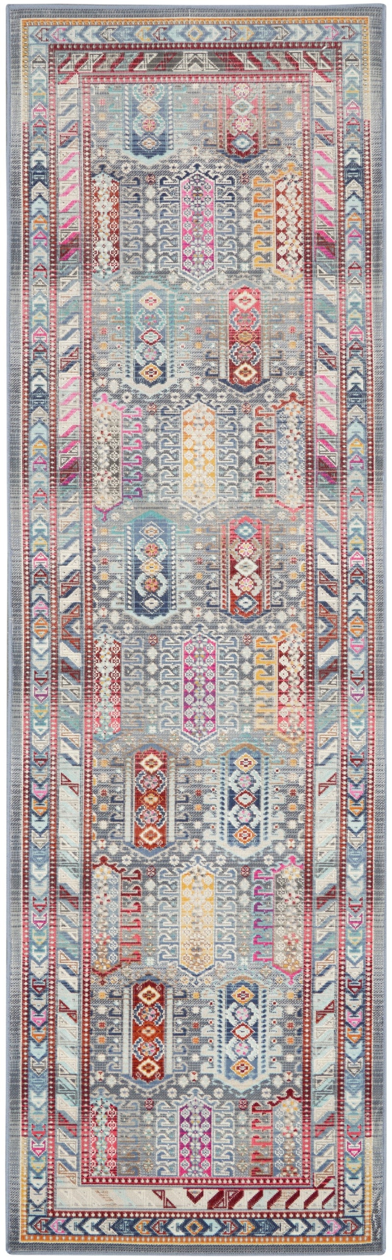 Vintage Kashan Grey / Multi Runner Rug