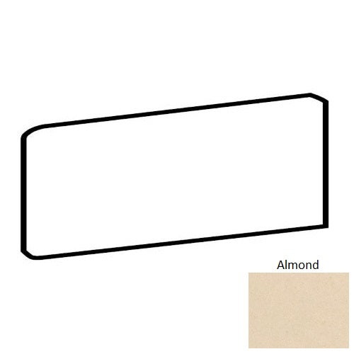 Colormatch Almond Ceramic Wall Trim - 3" X 6" Bullnose Outcorner (Qh02) - Matte